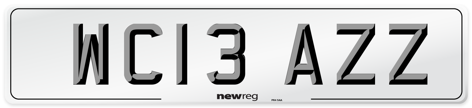 WC13 AZZ Number Plate from New Reg